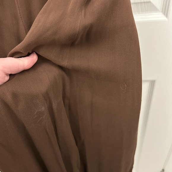 Brown, Silk Dress with Spaghetti Straps and Sequins, Sz 10 - Picture 12 of 12
